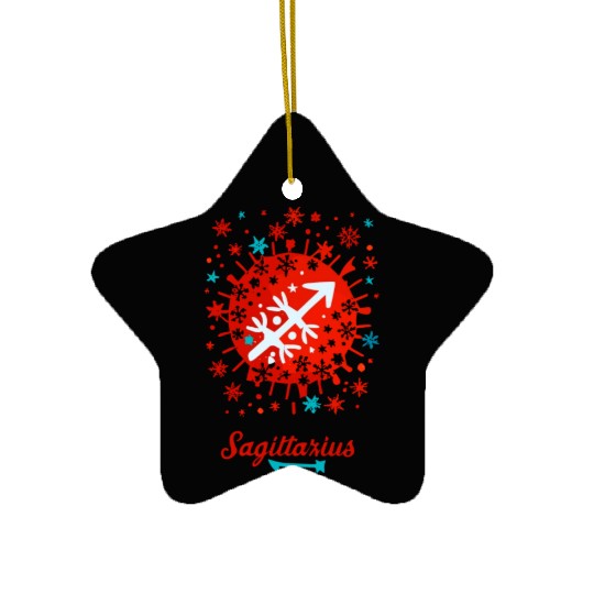Sagittarius in the Winter Wonderland Ceramic Ornaments