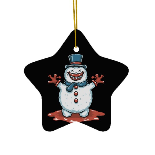 frosty snowman creepy Ceramic Ornaments