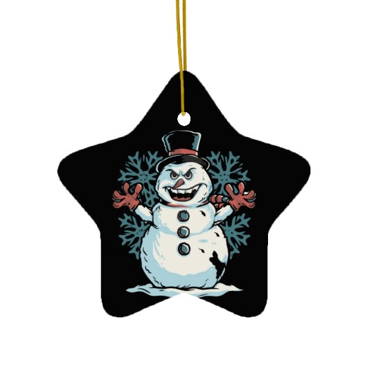 frosty snowman creepy Ceramic Ornaments