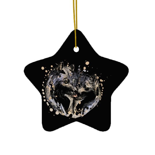 they dance from the classic wolves Ceramic Ornaments