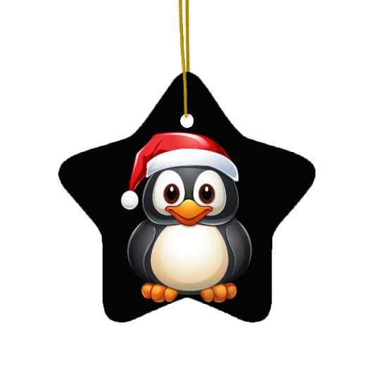 Penguins Christmas Ceramic Ornaments
