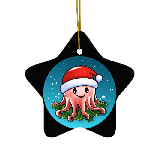 Jellyfish Christmas Ceramic Ornaments