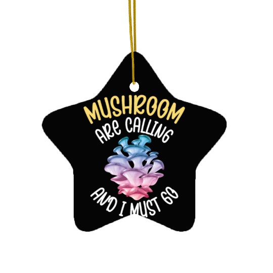 Funny Mushroom Hunting Fungi Mycologist Hiking Ceramic Ornaments