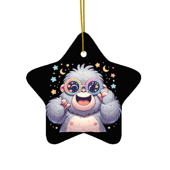 Gorilla With Sunglasses Ceramic Ornaments