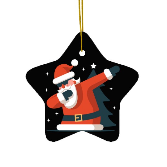 Dabbing Santa Ceramic Ornaments