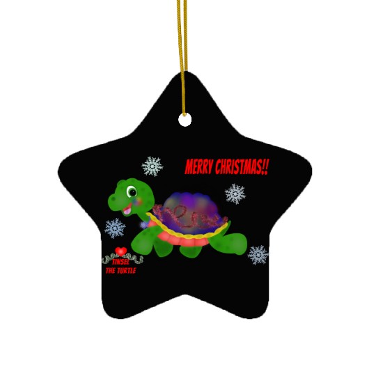 "Tinsel the Turtle" (Snowflake Snuggliezz) Ceramic Ornaments