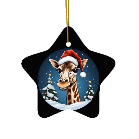 Giraffe Christmas Ceramic Ornaments