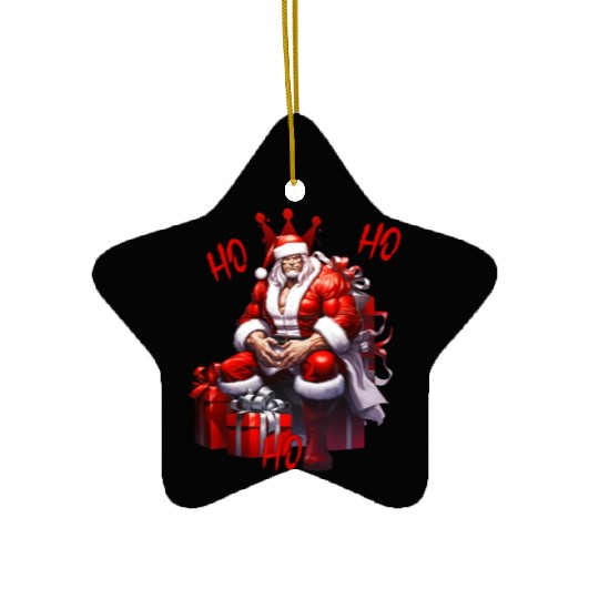 Ho Ho Ho Gym Santa Ceramic Ornaments