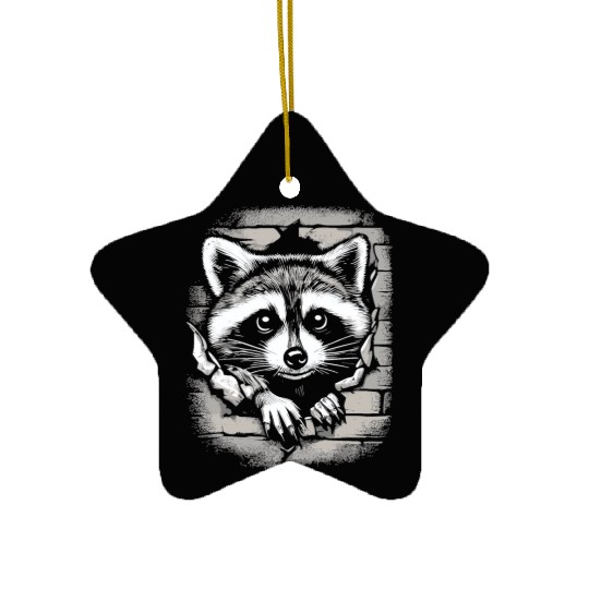 Raccoon design Ceramic Ornaments