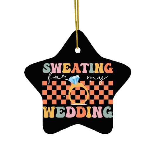 Groovy Bride Bridal Party Workout Ceramic Ornaments