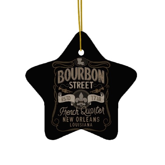 Bourbon Street French Quer New Orleans Ceramic Ornaments
