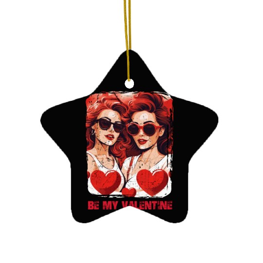 Valentines Day Outfit For Her And Her in love Ceramic Ornaments