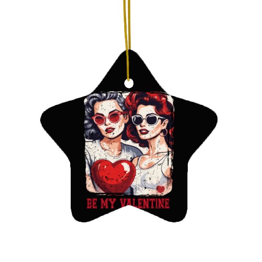 Valentines Day Outfit For Her And Her in love Ceramic Ornaments