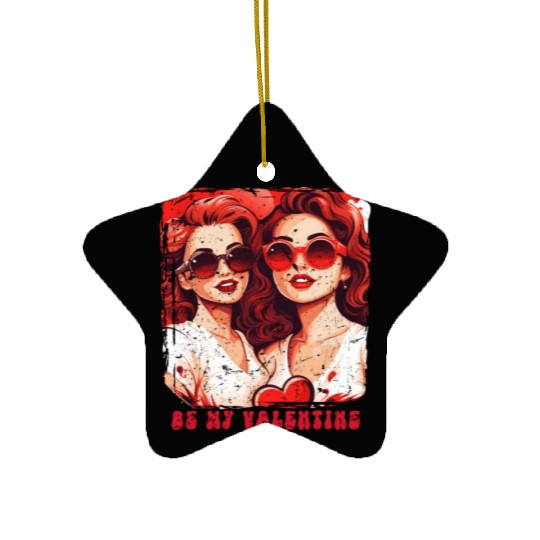 Valentines Day Outfit For Her And Her in love Ceramic Ornaments