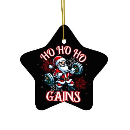 Santa Claus Christmas workout Ceramic Ornaments