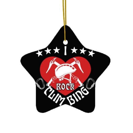 I rock climbing Ceramic Ornaments