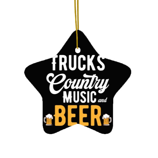 Trucks Country Music And Beer Cowgirl Classical Ceramic Ornaments