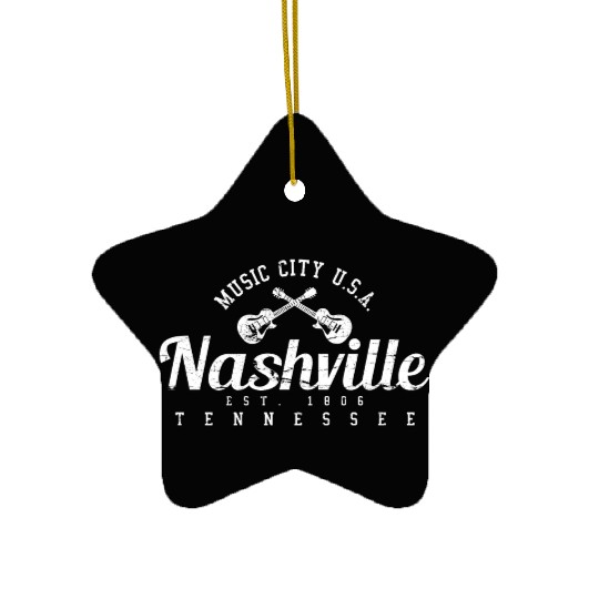 Nashville Tennessee Usa Music City Country Music V Ceramic Ornaments