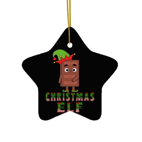 Christmas Elf Funny Choco Christmas Ceramic Ornaments