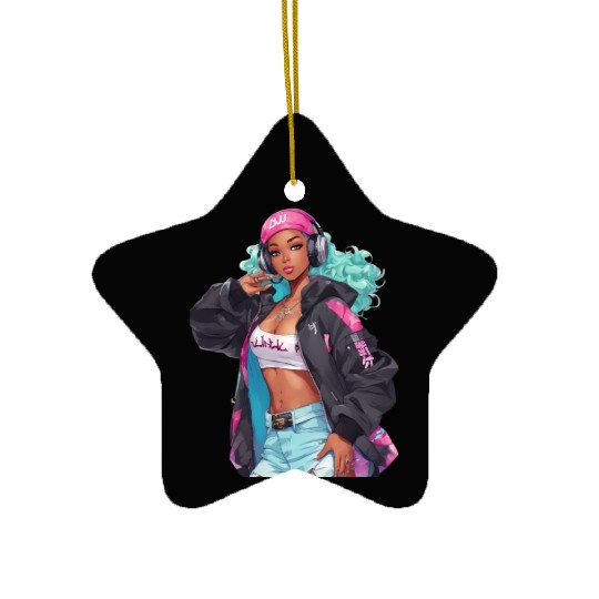 Hip Hop Girl Ceramic Ornaments