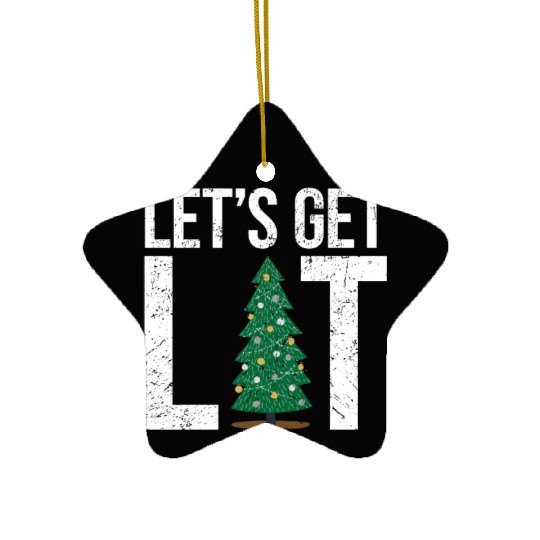 Let's Get Lit Vintage Christmas Tree Decoration Me Ceramic Ornaments