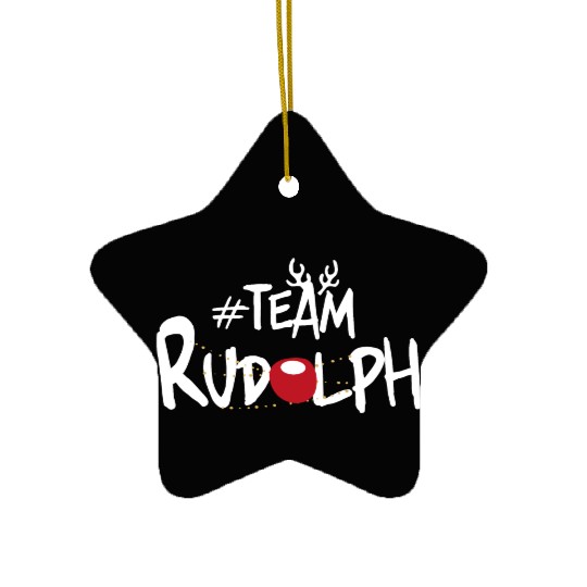 Team Rudolph Funny Christmas Reindeer Lover Meme Ceramic Ornaments