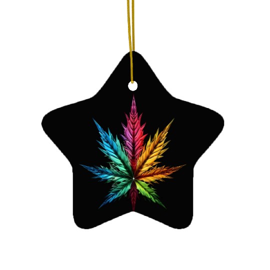 Spectrum Splendor: The Vivid Leaf Ceramic Ornaments