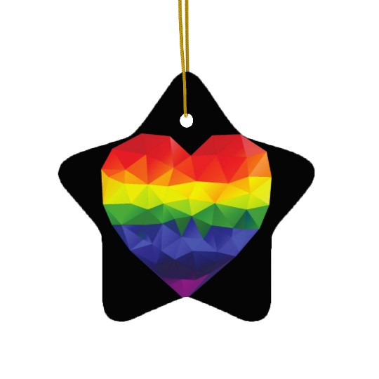 Rainbow Heart Ceramic Ornaments