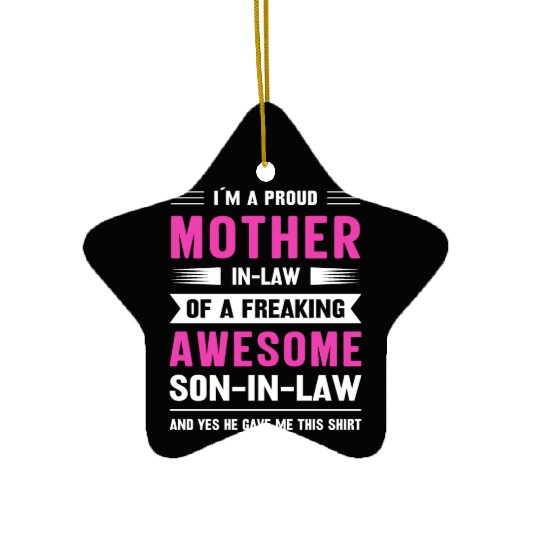 Mothers day mom son-in-law Ceramic Ornaments