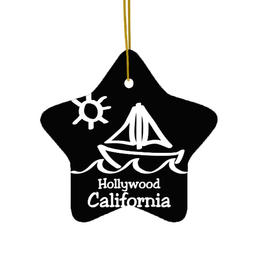 Hollywood California Sailboat Souvenirs Gifts Ceramic Ornaments