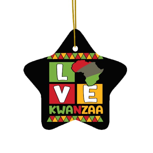 Happy Kwanzaa Vibes Black Heritage Holiday Ceramic Ornaments