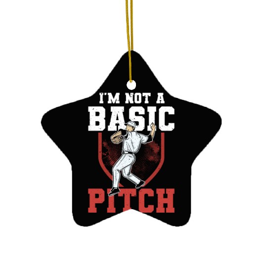 Funny Baseball Pitcher Ceramic Ornaments