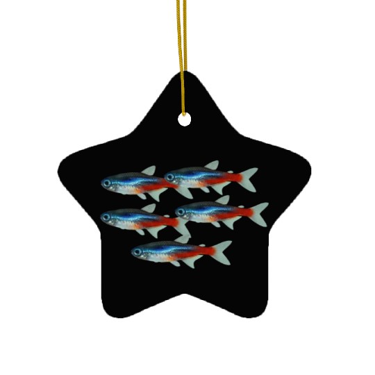 Neon Tetra Fish Bright Color Freshwater Sea Life Ceramic Ornaments