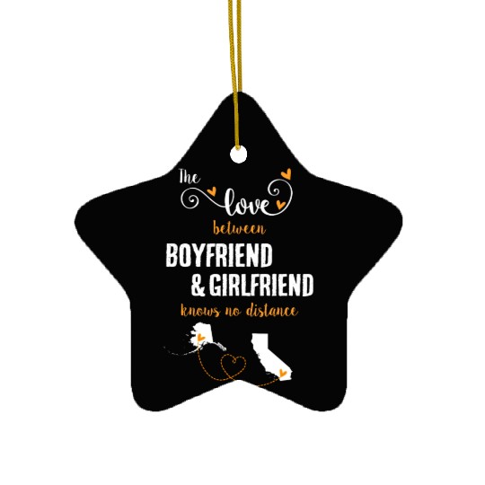 Love Between BF And GF Alaska To California Gift Ceramic Ornaments