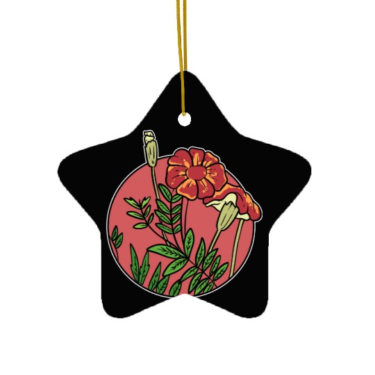 Mexican Marigold Nature Lover Gift Ceramic Ornaments