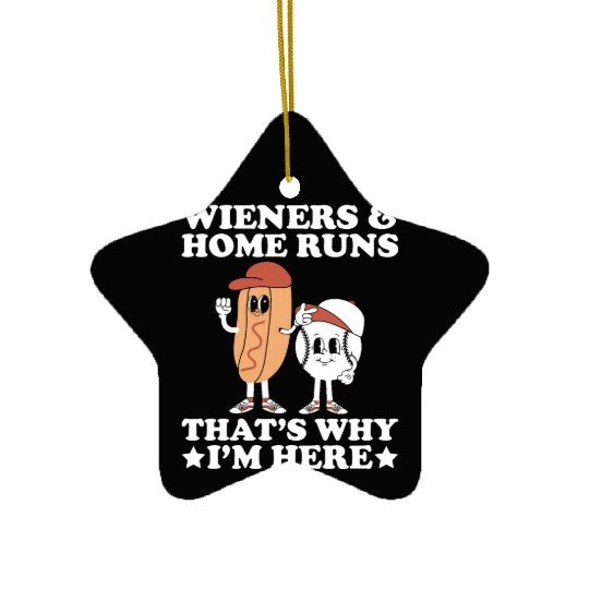 Wieners Home Runs Funny Baseball Player Ceramic Ornaments