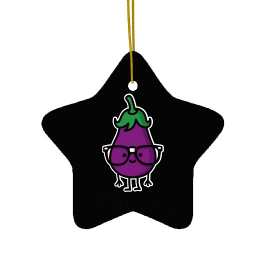 Aubergine eggplant genius Aubergenius Ceramic Ornaments