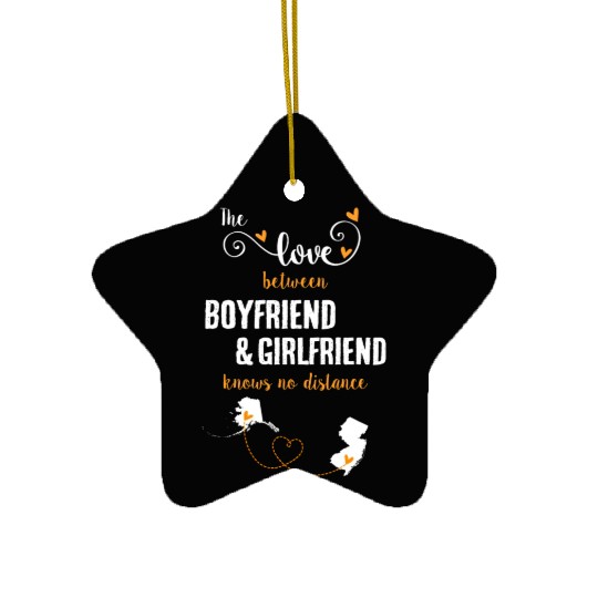 Love Between BF And GF Alaska To New Jersey Gift Ceramic Ornaments