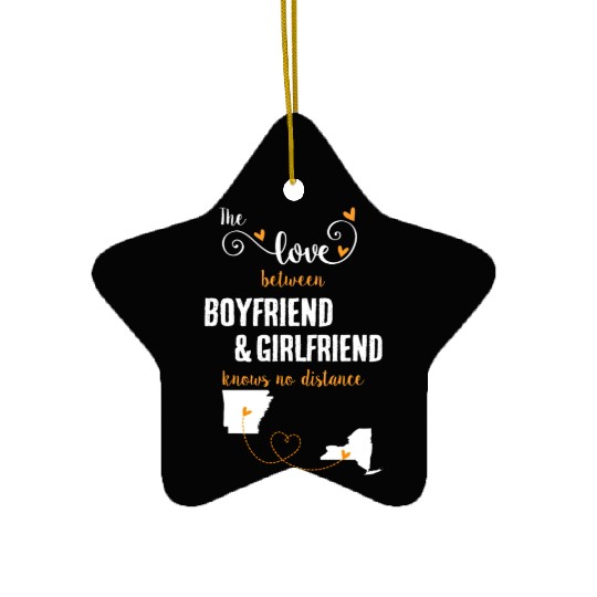 Love Between BF And GF Arkansas To New York Gift Ceramic Ornaments