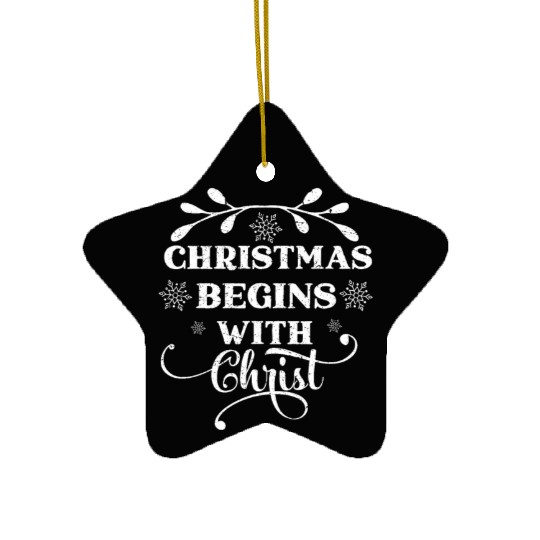 Christmas Begins With Christ Xmas Vintage Meme Ceramic Ornaments
