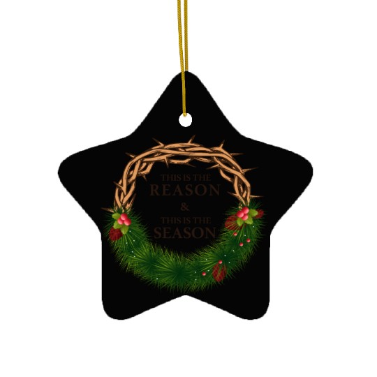 Jesus is King and is the Reason for the Season Ceramic Ornaments