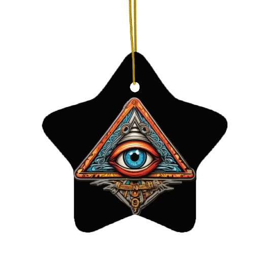 world society illuminati Ceramic Ornaments