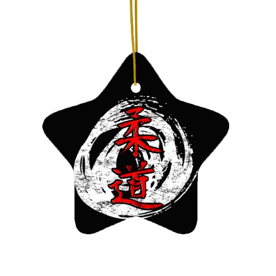 Judo Hieroglyph Ceramic Ornaments Japanese Martial Art Wrestling