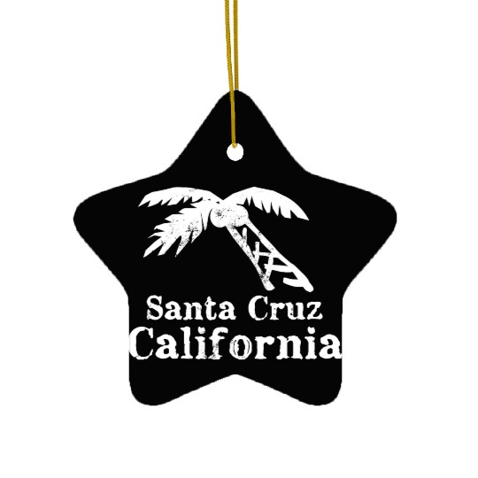 Santa Cruz California Palm Tree Souvenirs Gifts Ceramic Ornaments