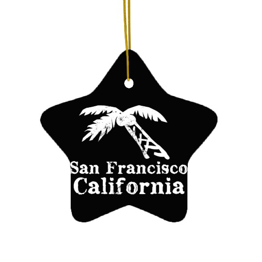 San Francisco California Palm Tree Souvenirs Gifts Ceramic Ornaments