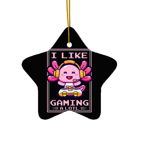 Gaming, Axolotl, Gaming, Video Game, Unicorn Gamer Ceramic Ornaments
