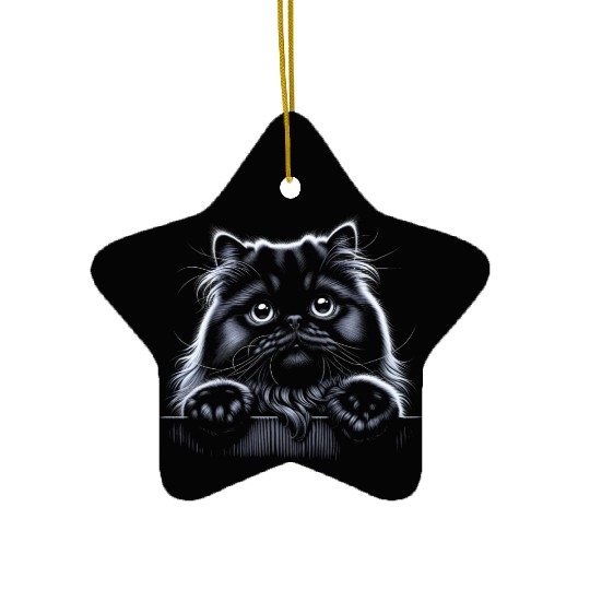 persian More Treats 7- Cute realistic cat drawing Ceramic Ornaments