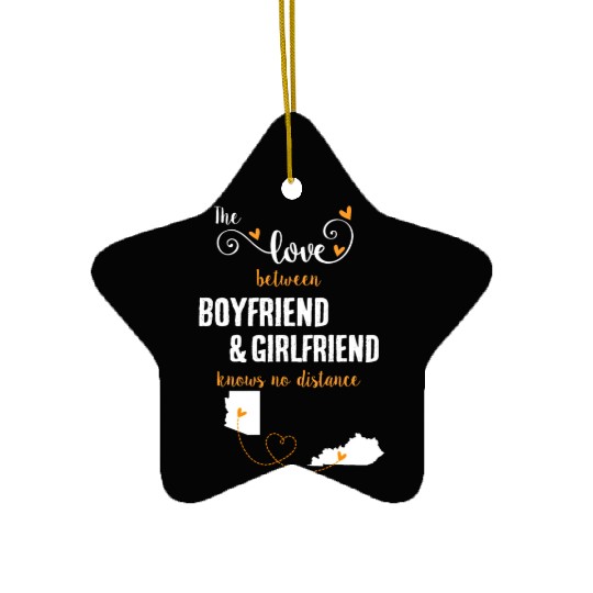 Love Between BF And GF Arizonna To Kentucky Gift Ceramic Ornaments