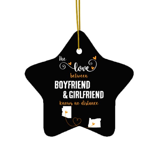 Love Between BF And GF Arizonna To Oregon Gift Ceramic Ornaments