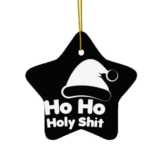 Ho Ho Ho Surprised Santa Ceramic Ornaments